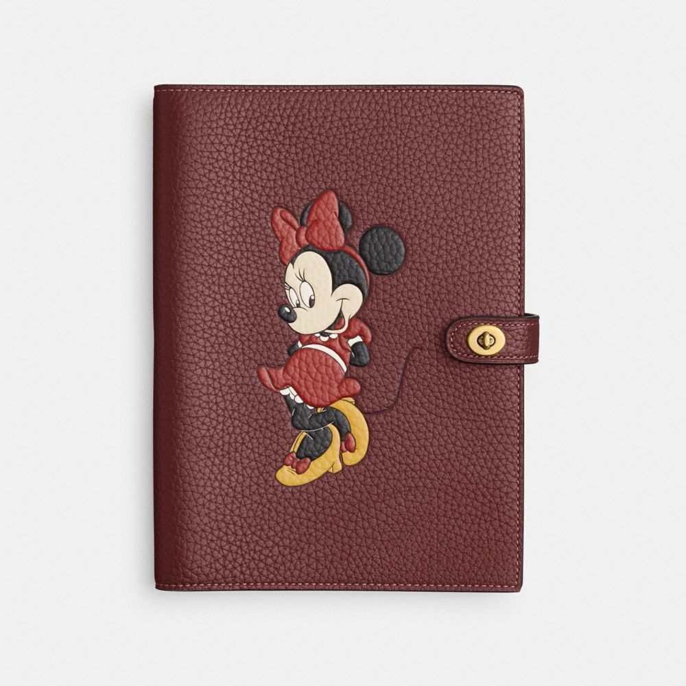 Disney X Coach Notebook In Regenerative Leather With Minnie Mouse